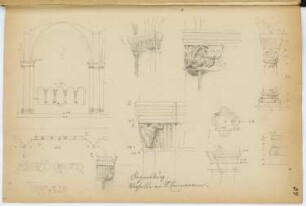 St. Emmeran, Regensburg: Details Vorhalle (aus: Skizzen- und Fotoalbum 6)