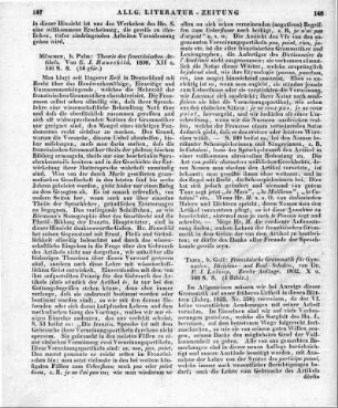 Hauschild, E. I.: Theorie des französischen Artikels. München: Palm 1830