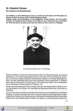 Dr. Heinrich Ochsner - Ein Gelehrter und Heimatforscher