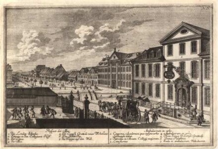 Georg Daniel Heumann: Wahre Abbildung der Stadt Göttingen (1747) - N. X. Prospect der Allee