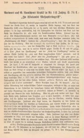 148-149 Antwort auf G. Rauschens Replik in Nr. 1 lf. Jahrgang S. 74 ff: "Zu Wielands Meßopferbegriff"
