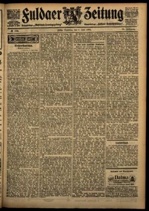 Dritte Ausgabe vom Samstag, den 09. Juli 1904.
