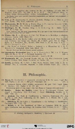 III. Philosophie (Nr. 471-519)