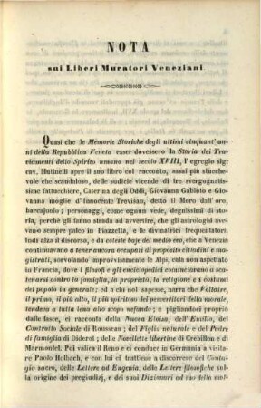 La caduta della repubblica di Venezia ed i suoi ultimi cinquant'anni : studii storici, Appendice