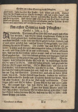 Am ersten Sonntag nach Pfingsten / Epistel I. Joh. 4. v. 9.