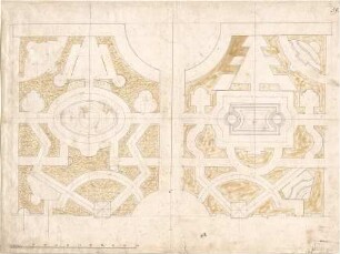 Pedetti, Peter Moritz (Maurizio); Eichstätt; Sommerresidenz (Codex Aureatinus) - Hofgarten - Südliche Rabatte (Grundriss)