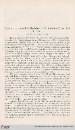 Funde aus frühmittelalterlicher und mittelalterlicher Zeit in Ulm