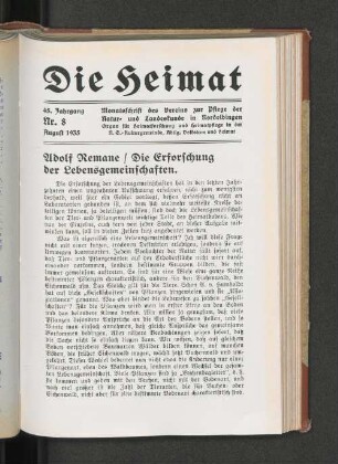 Die Erforschung der Lebensgemeinschaften.