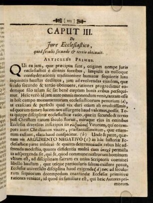 103-106, Articulus Primus