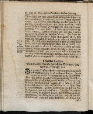 Sechstes Capitel. Vom wahren Grunde der sechsten Ordnung, und wie viel Ordnungen seyn.