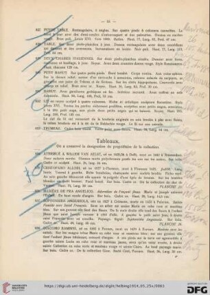 Tableaux (Nr. 834-1042)