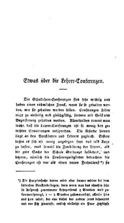 Etwas über die Lehrer-Conferenzen