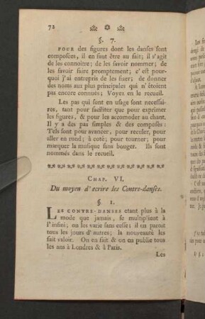 Chap. VI. Du moyen d' ecrire les contre-danses