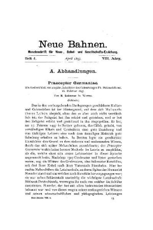 Praeceptor Gemmaniae : ein Gedenkblatt zur 400jähr. Jubelfeier des Geburtstages Ph. Melanchthons, 16. Febr. 1897 ; (Schluß)