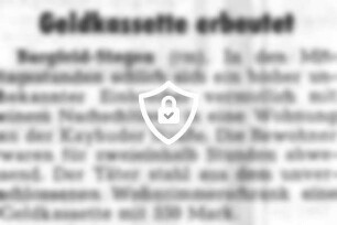 Geldkassette erbeutet