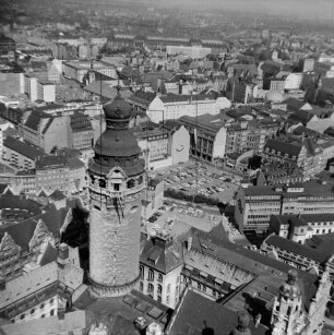 Innenstadt von Leipzig : Blick vom Neuen Rathaus Richtung Nordosten