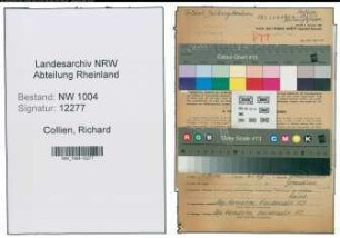 Entnazifizierung Richard Collien , geb. 07.03.1906 (Postbote)