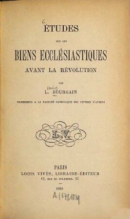 Etudes sur lesbiens ecclésiastiques avant la révolution