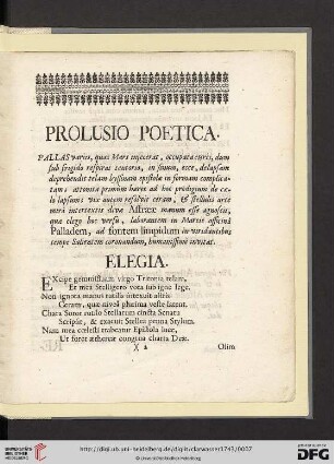 Prolusio Poetica
