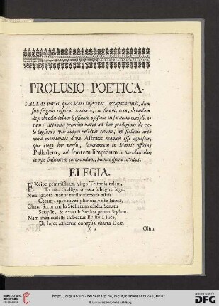 Prolusio Poetica