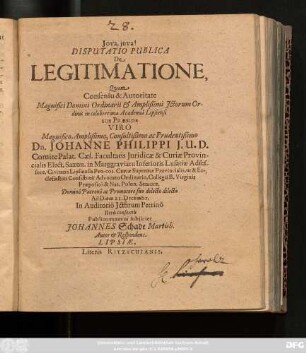 Disputatio Publica De Legitimatione