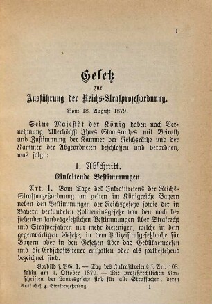 Reber's Ausgabe der Justizgesetze, 10. Reichs-Einführungsgesetz u. Bayerisch. Ausführungsgesetz Strafprozessordnung : mit Anmerkungen