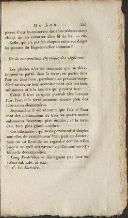 De la composition chymique des végétaux.