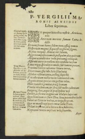 P. Vergilii Maronis Aeneidos Liber septimus.