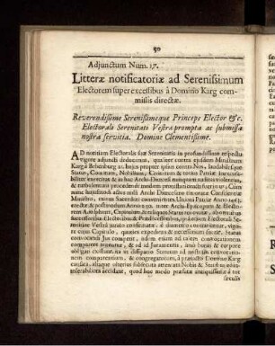 Adjunctum Num. 17.