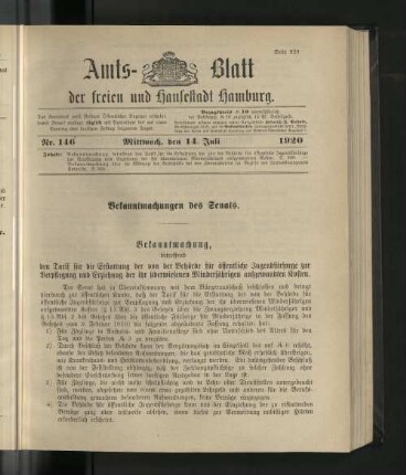 No. 146, 14. Juli 1920