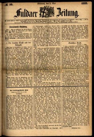 Ausgabe vom Mittwoch, den 02. Mai 1883.