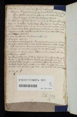 Handschriftlicher Eintrag