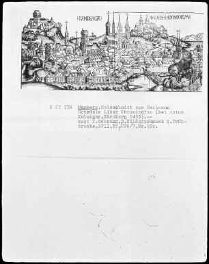 Stadtansicht von Bamberg (aus: Schedelsche Weltchronik, 1493)