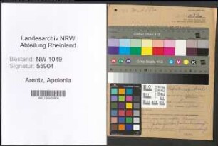 Entnazifizierung Apolonia Arentz , geb. 18.07.1912 ()