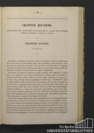 Première Section. Du pêcher.