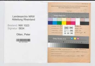 Entnazifizierung Peter Otten , geb. 30.05.1894 (Angest.)