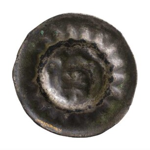 Münze, Hohlpfennig, 1. Hälfte 14. Jh.