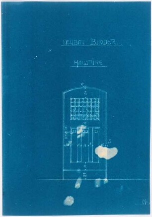 Studienarbeiten an der Städtischen Gewerbeschule Heilbronn: Haustür, Neubau Binder