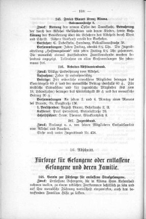 16. Abschnitt. Fürsorge für Gefangene oder entlassene Gefangene und deren Familie.