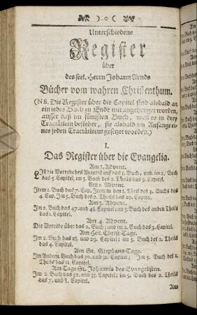 Unterschiedene Register über des seel. Herrn Johann Arnds Bücher vom wahren Christenthum