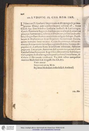 112. Ludovic. II. CXII. Rom. Imp.
