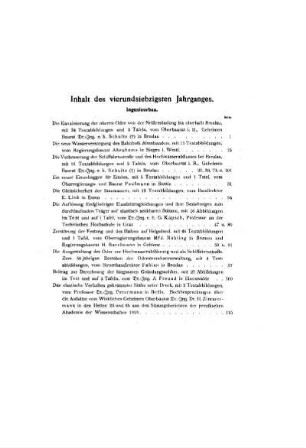 Inhalt des vierundsiebzigsten Jahrganges