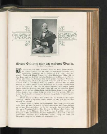 Eduard Grützner über das moderne Theater