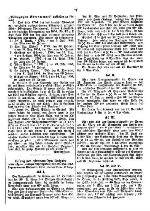 Lösung der astronomischen Aufgabe in der allgem. deutschen Lehrerzeitung vom 25. Dez. 1852