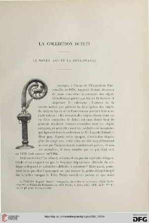 3. Pér. 29.1903: Le Moyen Âge et la Renaissance : la collection Dutuit