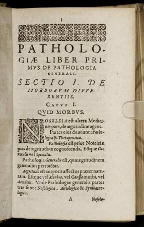 Liber Primus De Pathologia Generali.