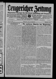 Lengericher Zeitung : allgemeiner Anzeiger für den Kreis Tecklenburg und Umgegend : Amtsblatt für die Aemter Lengerich und Lienen in Westfalen : Haupt-Anzeigenblatt für Stadt und Land : Organ des Landratsamtes und Amtsgericht in Tecklenburg : unabhängige Tageszeitung für die Orte Lengerich, Hohne, Tecklenburg, Ladbergen, Lienen, Kattenvenne, Natrup-Hagen, Brochterbeck, Westerkappeln, Leeden und Ledde