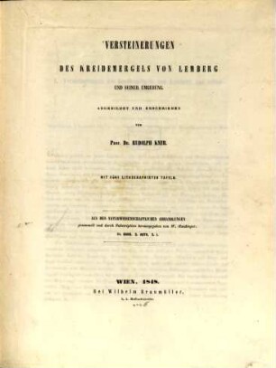 Versteinerungen des Kreidemergels von Lemberg und seiner Umgebung