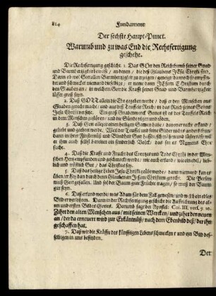 Der sechste Haupt-Punct. Warumb und zu was End die Rechtfertigung geschehe