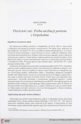 73: Pierścień i nić. Próba atrybucji portretu z Gripsholmu